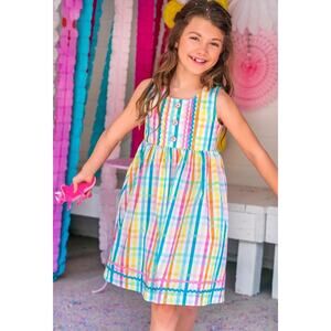 Wildflowers Woven Party Plaid Dress